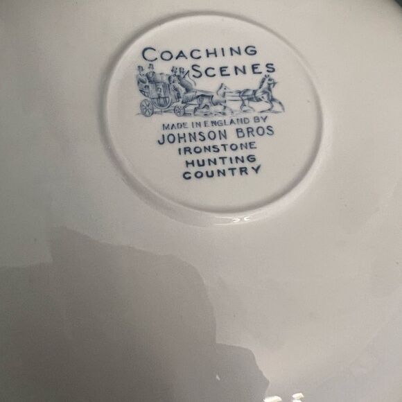 Johnson Bros Ironstone Hunting Country blue and White Small Plates set of 3 - Picture 6 of 6